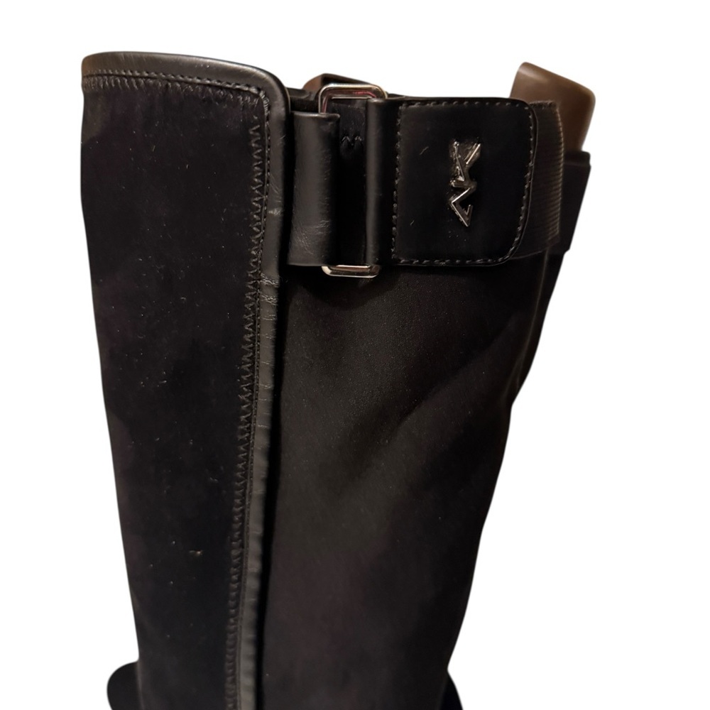 Calvin Klein, beautiful Black Knee-High Women's Boots suede leather soft & comfy - Picture 3 of 15